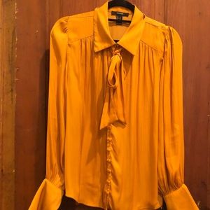 Mustard yellow satin blouse